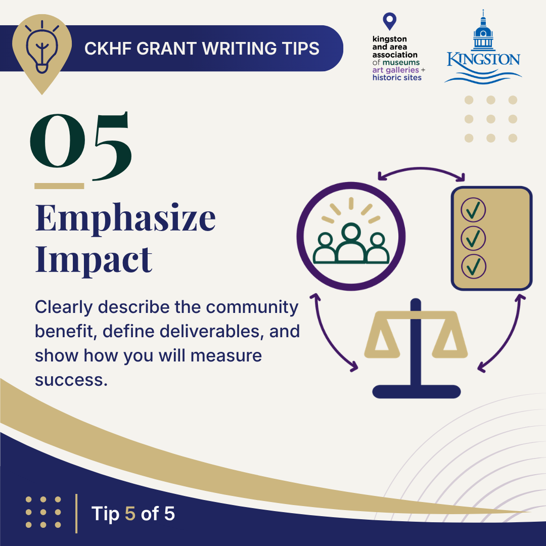 Heritage Grant writing tip 5