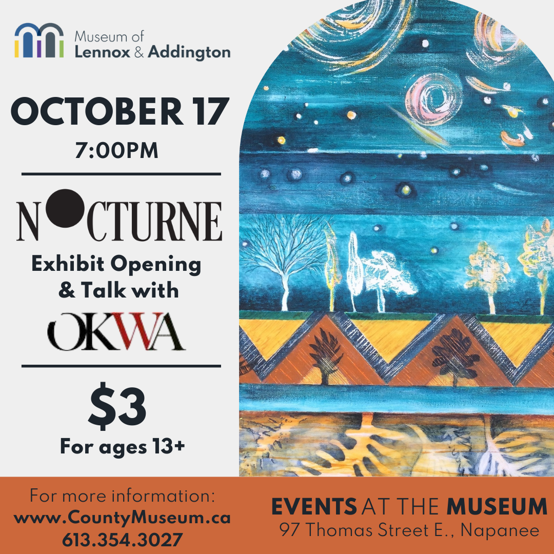 Image advertising the event and featuring the painting, After Hours - Fall by Mary O'Brien