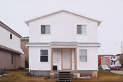 Mike Bayne, White Building, 2007, oil on Masonite panel. Agnes Etherington Art Centre, Queen's University, Kingston. Purchase, Donald Murray Shepherd Fund, 2012 (55-002) photo: Bernard Clark