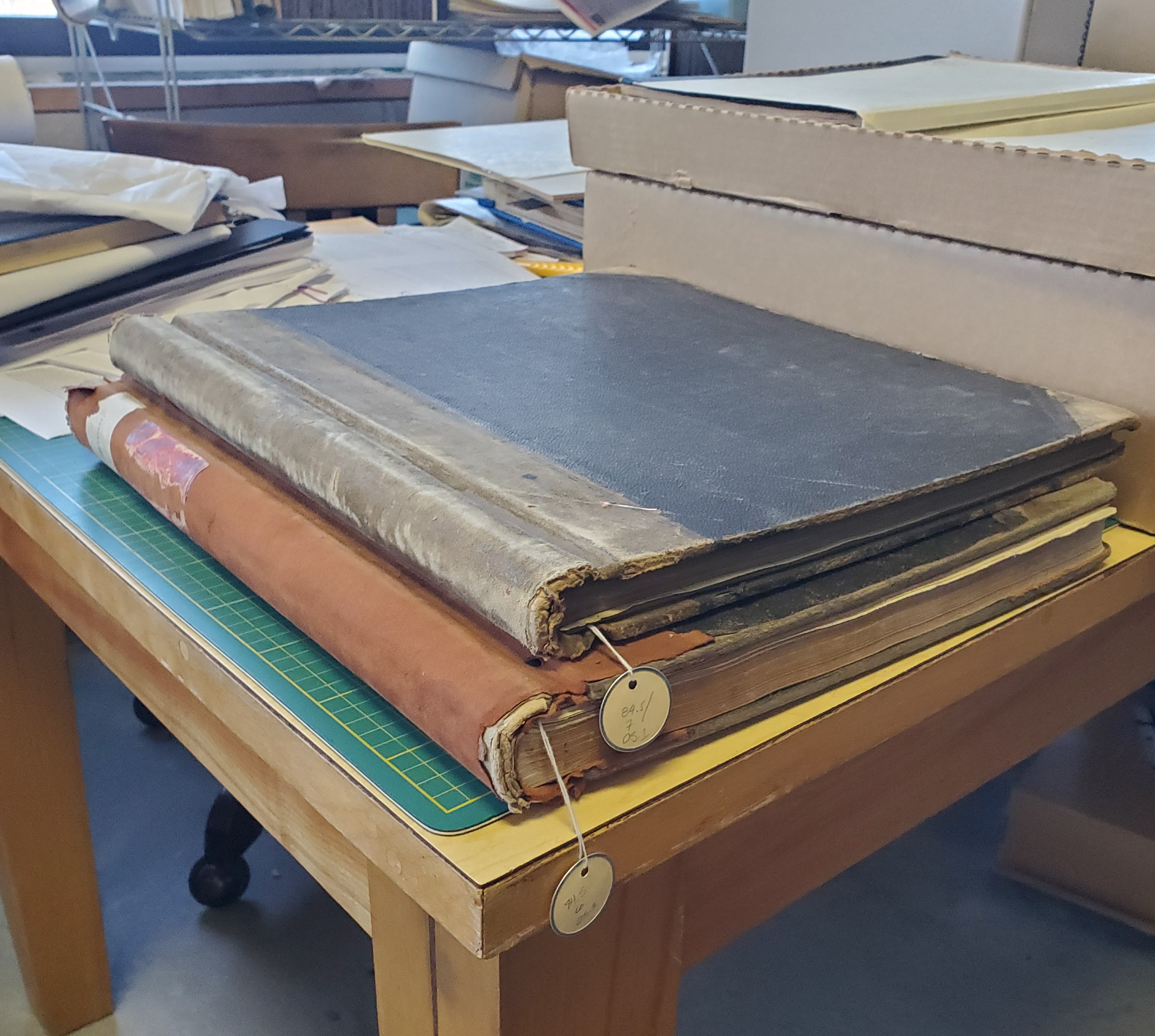 archival records on table