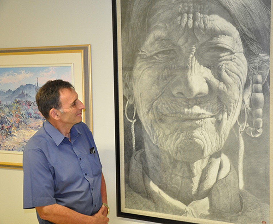 Ross McKenzie and Indigenous Portrait - unknown elder