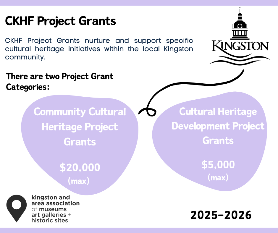 CKHF Project Grants 2025-2026; Community Cultural Heritage Project Grants ($20k) and Cultural Heritage Development Project Grants ($5k maximum).
