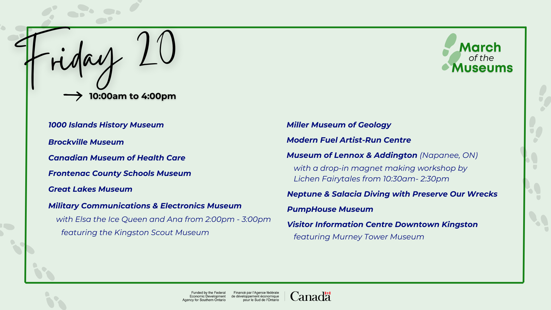 March of the Museums 2026 - Friday 20th