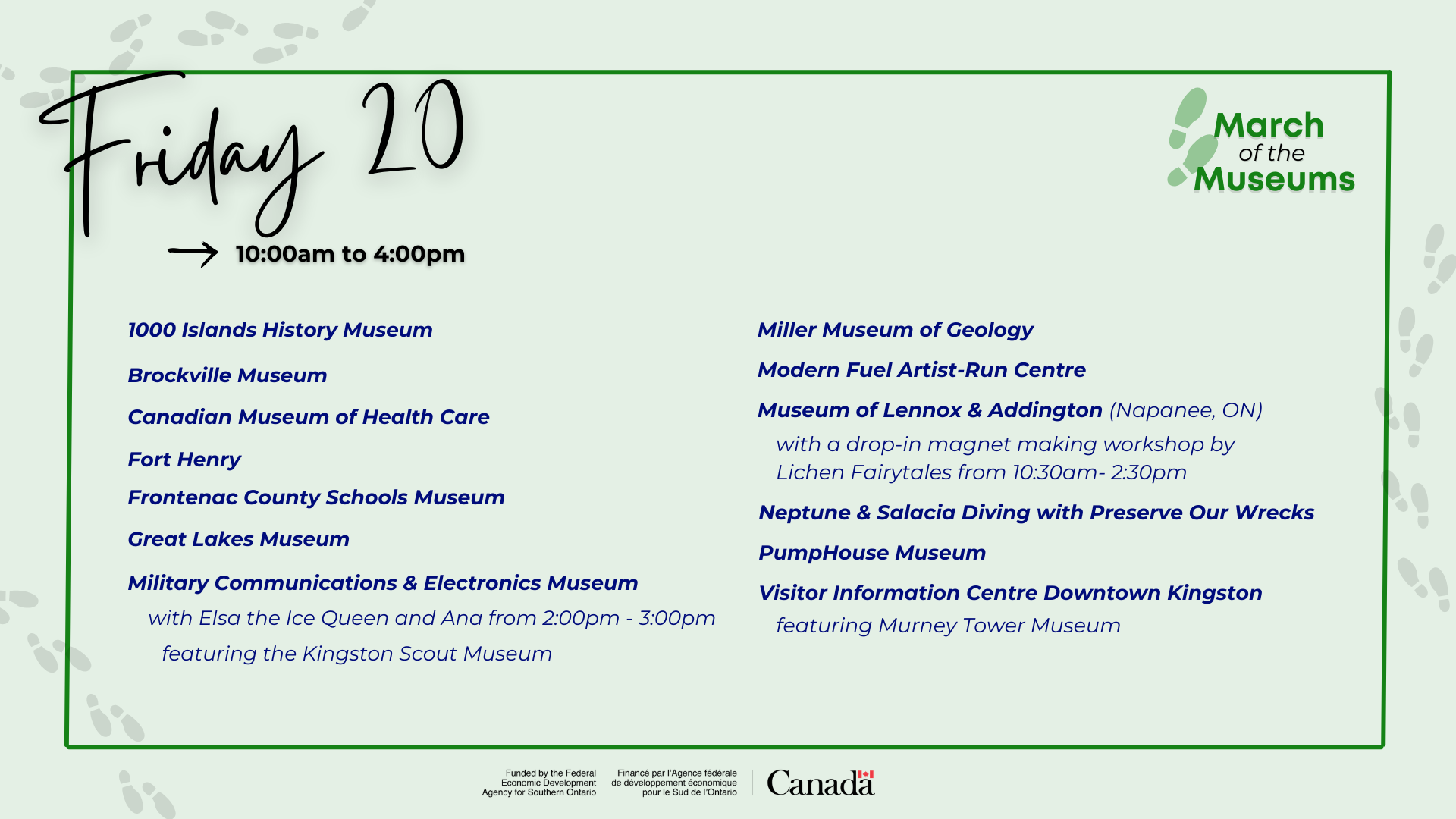 March of the Museums 2026 - Friday 20th 03.09