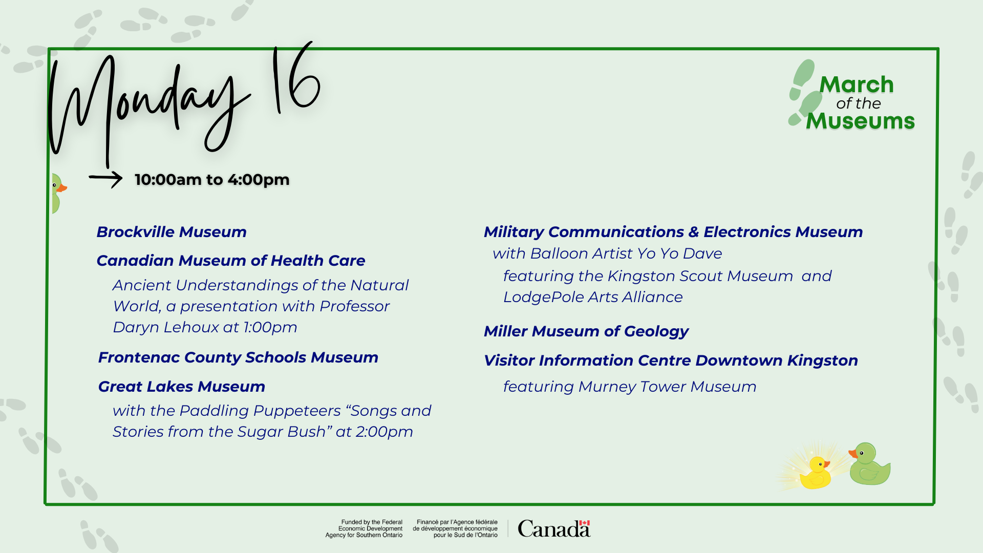 March of the Museums 2026 - Monday 16th