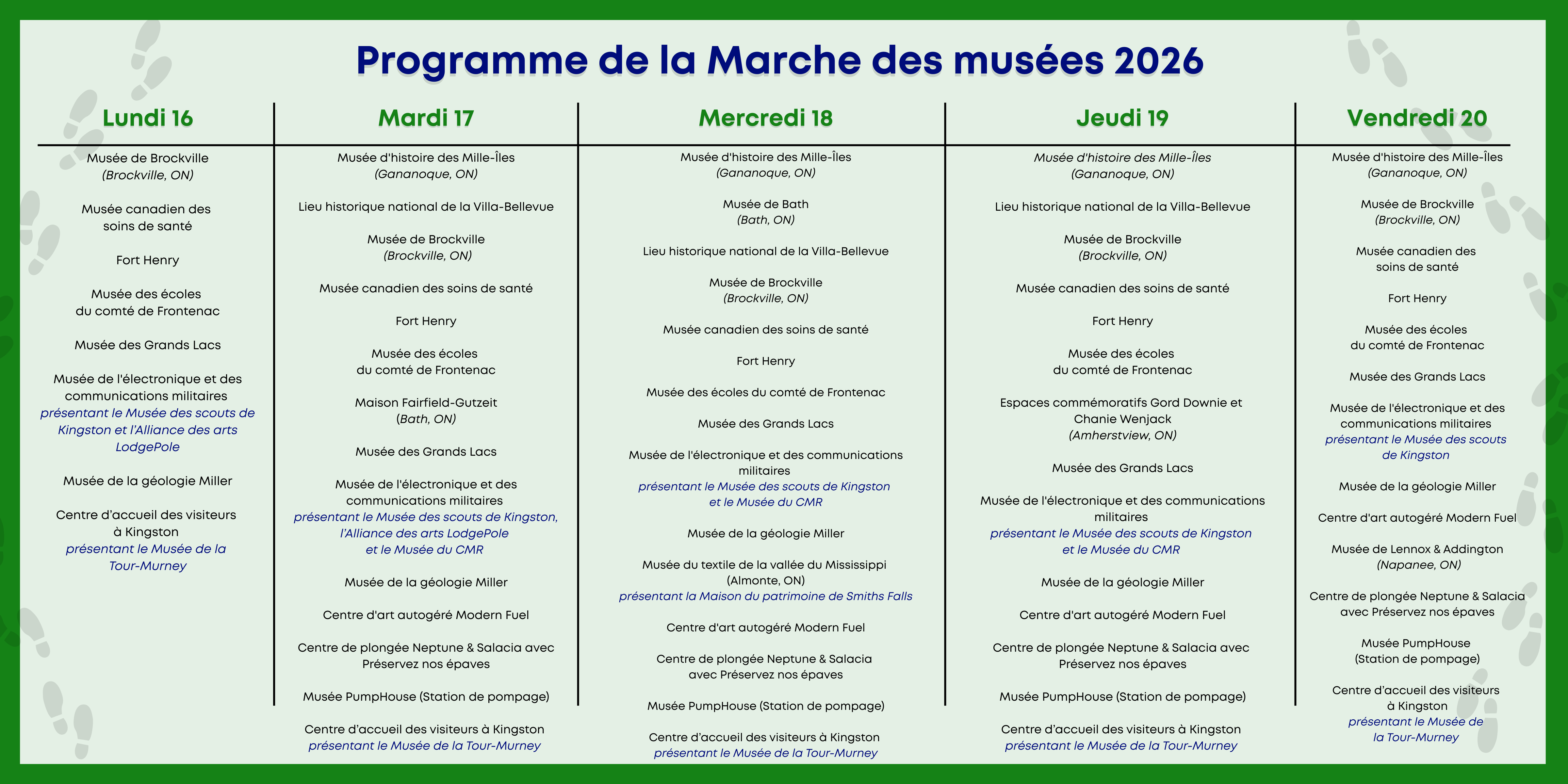 Programme de la Marche des musées 2026 - Français 03.09