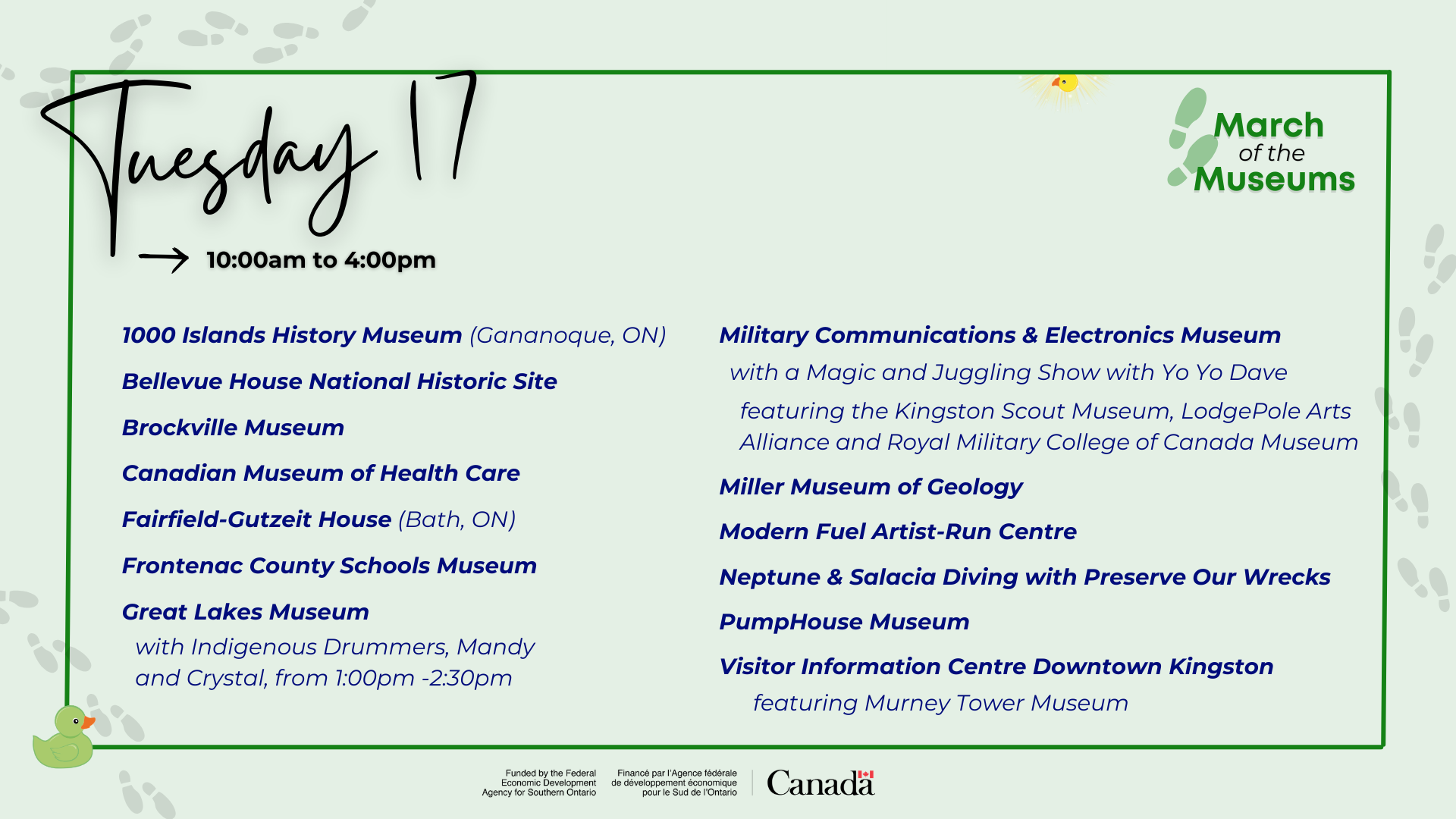 March of the Museums 2026 - Tuesday 17th