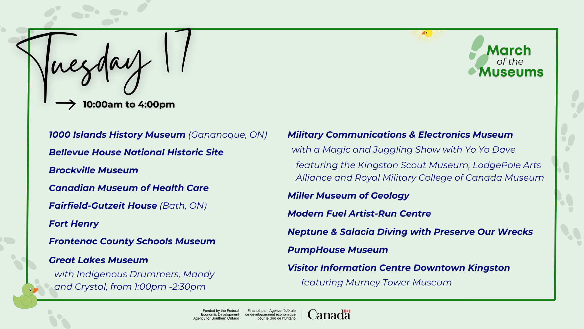 March of the Museums 2026 - Tuesday 17th 03.09