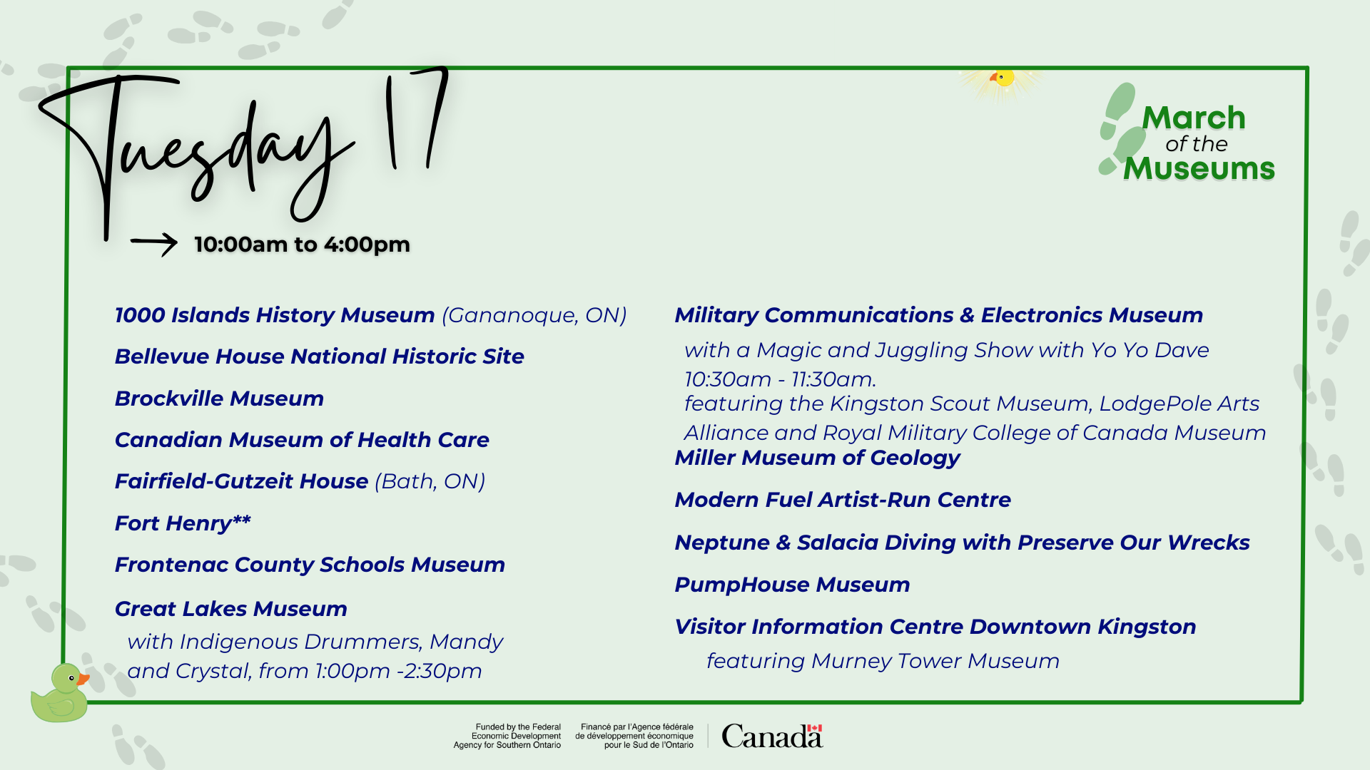 March of the Museums 2026 - Tuesday 17th 03.16