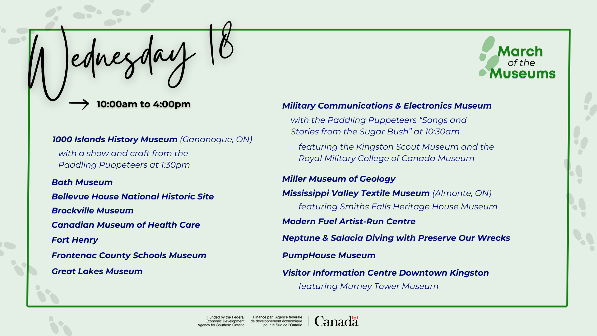 March of the Museums 2026 - Wednesday 18th 03.09