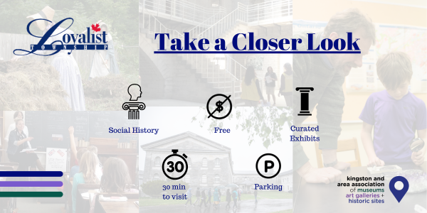 social history, free, curated exhibits, 30 min visit, parking