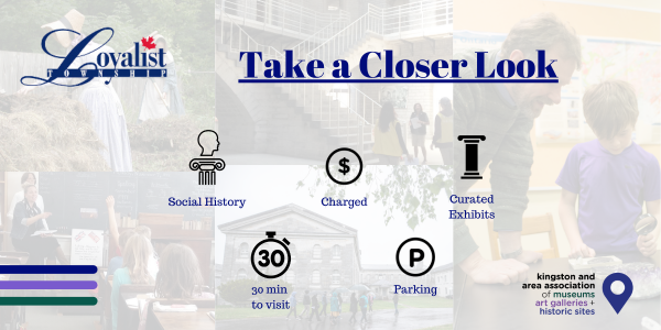 social history, charged, curated exhibits, 30 min visit, parking
