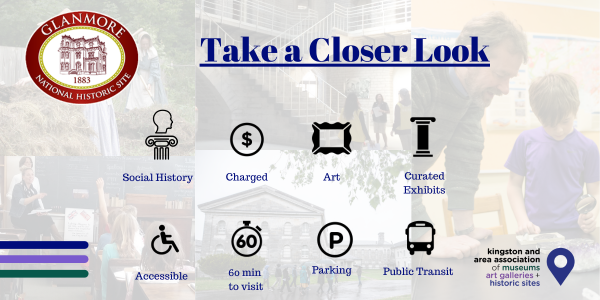 social history, charged, art, curated exhibits, accessibl, 60 min visit, parking, public transit