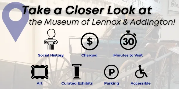 social history, charged, curated exhibits, art, accessible, 30min visit, parking