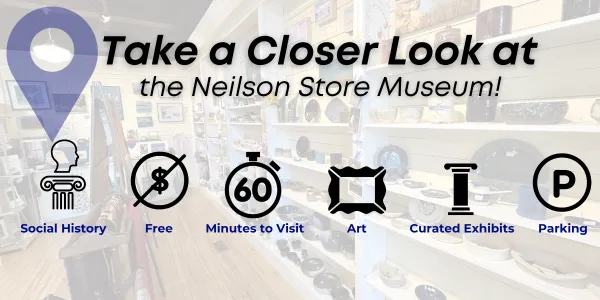 social history, free, art, curated exhibits, 60 min visit; parking