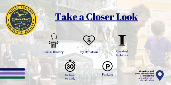 social history; by donation; curated exhibits, 30 min visit; parking