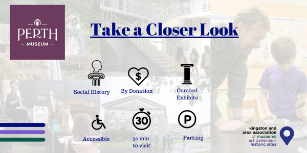 social history, by donation, curated exhibits, accessible, 30 min visit, parking