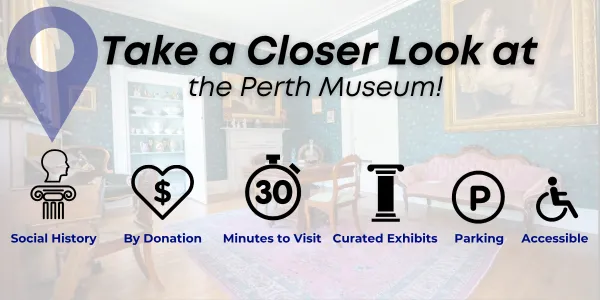 social history, by donation, curated exhibits, accessible, 30 min visit, parking