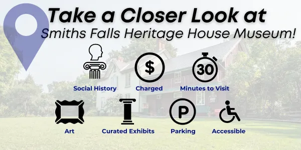 social history, charged, curated exhibits, art, accessible, 30 min visit; parking
