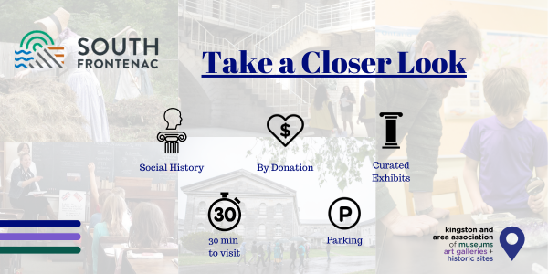 social history; by donation; curated exhibits; 30 min visit; parking