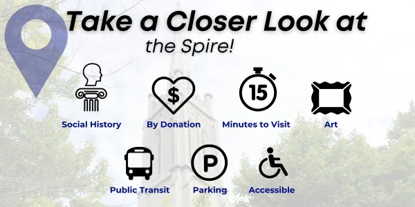 social history, by donation; art; accessible; 15 min to visit; parking; pubic transit