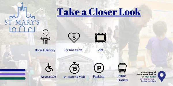social history; by donation; art; accessible; 15 min visit; parking; public transit