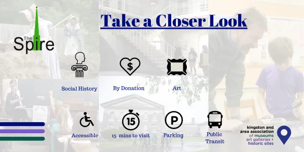 social history, by donation; art; accessible; 15 min to visit; parking; pubic transit
